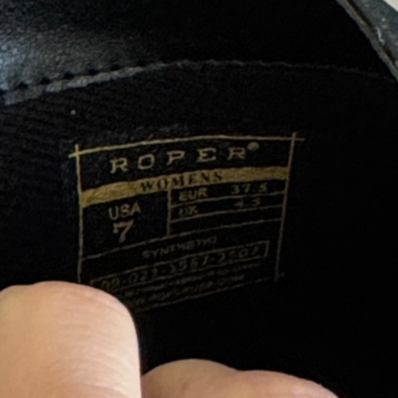 Roper Black Ankle Boots with Colorful Patterned Heel - Picture 4 of 7